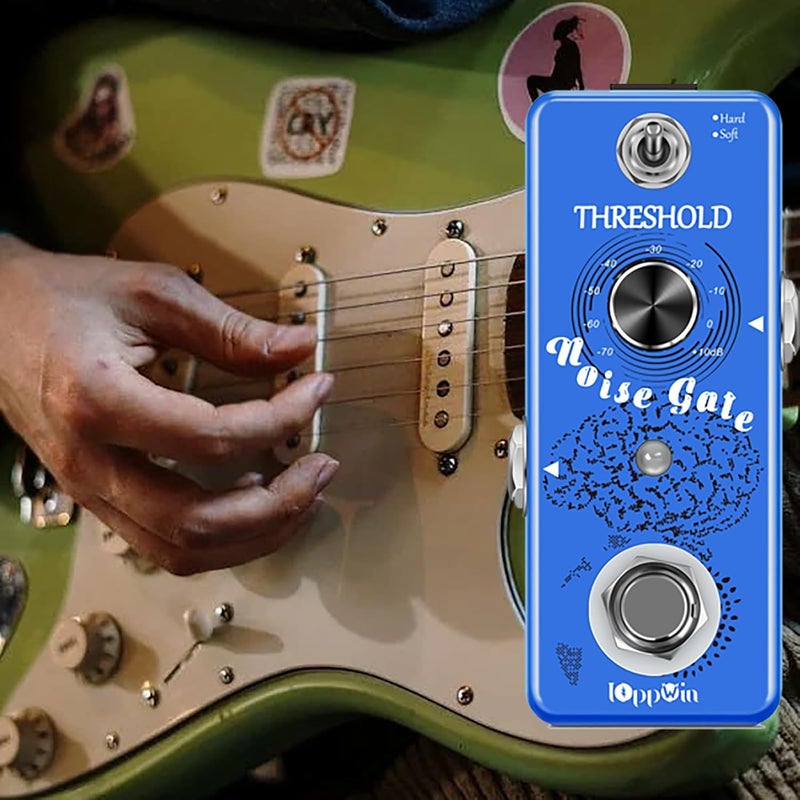 IOppWin Guitar Noise Gate Pedals, Dual Mode Noise Reduction Guitar Effects Pedal - Hard/Soft Settings, Metal Shell, True Bypass, Ultra-Compact - Image 3